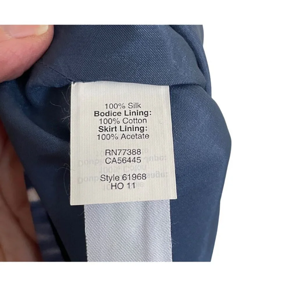 J. Crew Collection Silk Strapless Sheath Dress Sz 4 Blue Ikat 90's